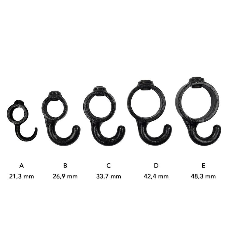 Doos Kapstokhaak - zwart-C / 33,7 mm (160 stuks)